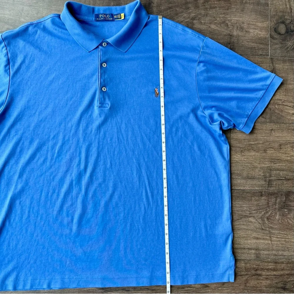 Polo Ralph Lauren Men's Soft Cotton Blue Polo Shirt - Big & Tall 4XB / 4XL